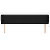 Tête de lit - Maison Exclusive - Avec oreilles - Tissu noir - Hauteur réglable (163 x 23 x 78/88 cm)