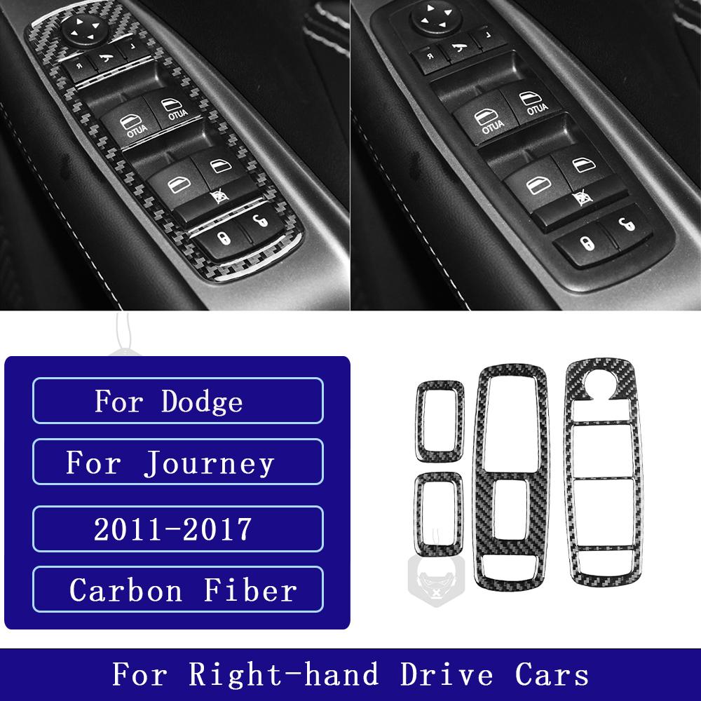 For Dodge Journey 2011-2017 Carbon Fiber Window Lift Control Button Panel Trim Cover Car Interior Accessories Decorative Sticker
