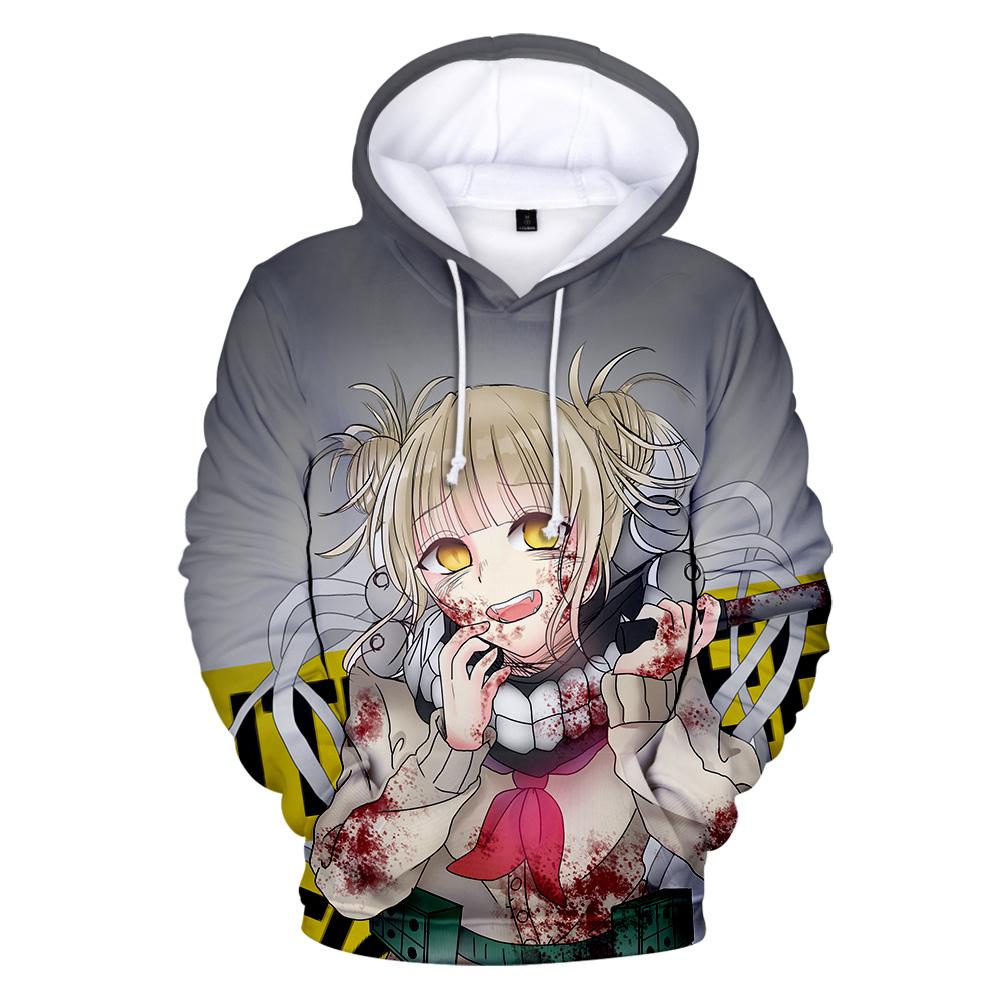 Модные толстовки Harajuku Himiko Toga с объемным принтом, толстовки для мужчин, женщин и детей Kpop с круглым вырезом, милые толстовки с принтом Himiko Toga