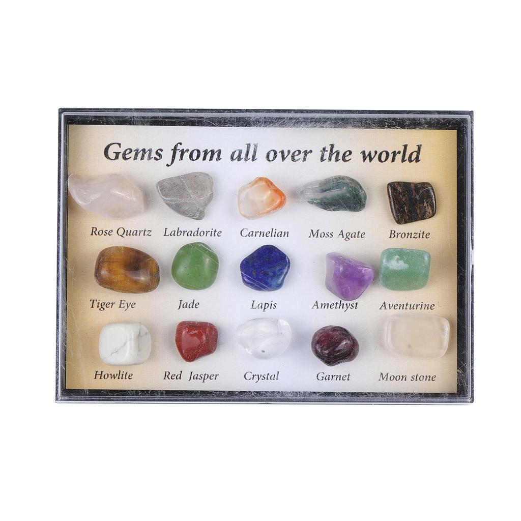 Адвент-календарь 2021 года - 15 шт. Размер: натуральный кристалл агат, камни, минералы и окаменелости Адвент-календарь