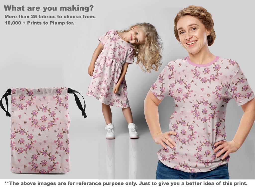 oneOone Хлопковая гибкая светло-розовая ткань с акварельным цветочным принтом, швейный материал, ткань с принтом по ярдам, 40 дюймов