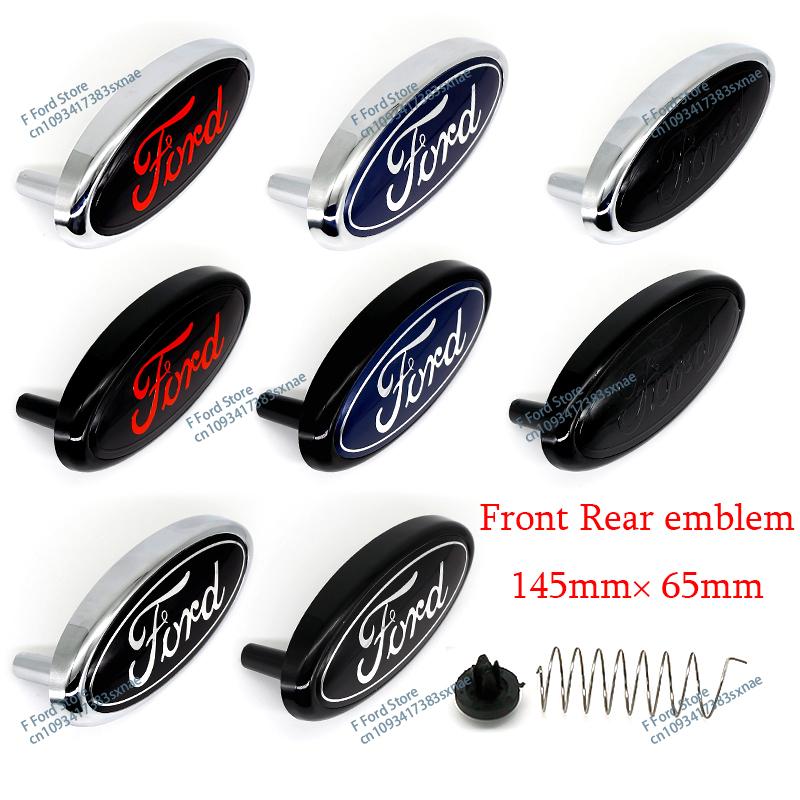 BBAA3 Ford ABS 145mm Car Front Head Hood Bonnet Logo Rear Ford Blue Badge For Mondeo Focus Fusion MK2 MK4 F150 F250 Car Emblem