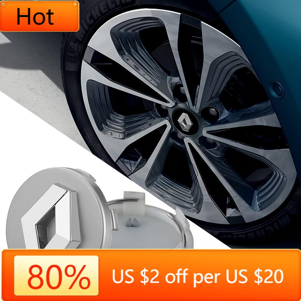 2026 Hot For Renault Interior Stickers 4Pcs 56/60MM Car Wheel Hub Center Cap Rim Cover Badge For Renault Austral Kadjar Clio Meg