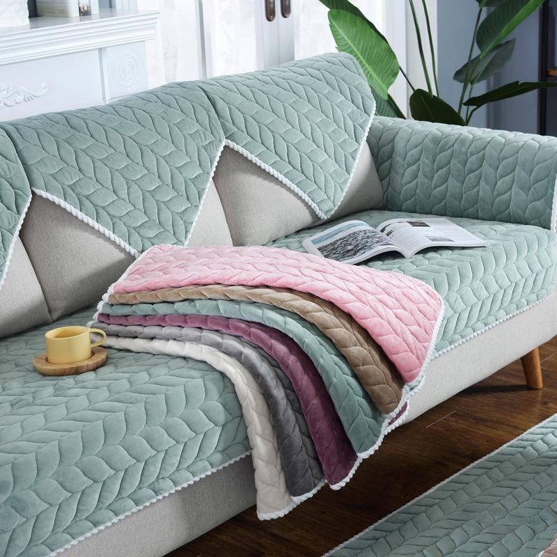 Minimalist Modern Living Room Sofa Mat Plush Dustproof Sofa Cover Household Winter Plush Comfortable and Anti Slip Seat Cushion