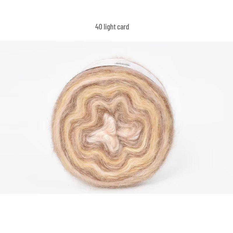 Пряжа из мохера ручной окраски с градиентным радужным переходом - Пушистая, мягкая и идеально подходит для вязания и DIY-проектов.