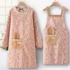 Breathable Long Sleeve Apron Protective Suspender Work Dress Cleaning Apron  Home Kitchen