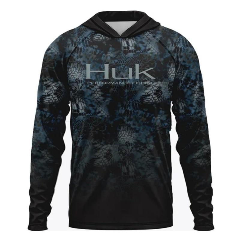 Mens Long Sleeve Fishing Hoodie UPF50 Lightweight Sun Protection Outdoor Angling