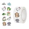 500 Pictures/roll Roll Sticker Tape Cartoon Animal Handbook Material Decorative Envelope Seal Sticker