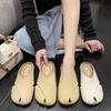 Baotou Half Slippers for Women's Summer Outwear New Pregnant Women's Soft Sole Knitted Flat Bottom Fish Mouth Muller Shoes French Cool Slippers