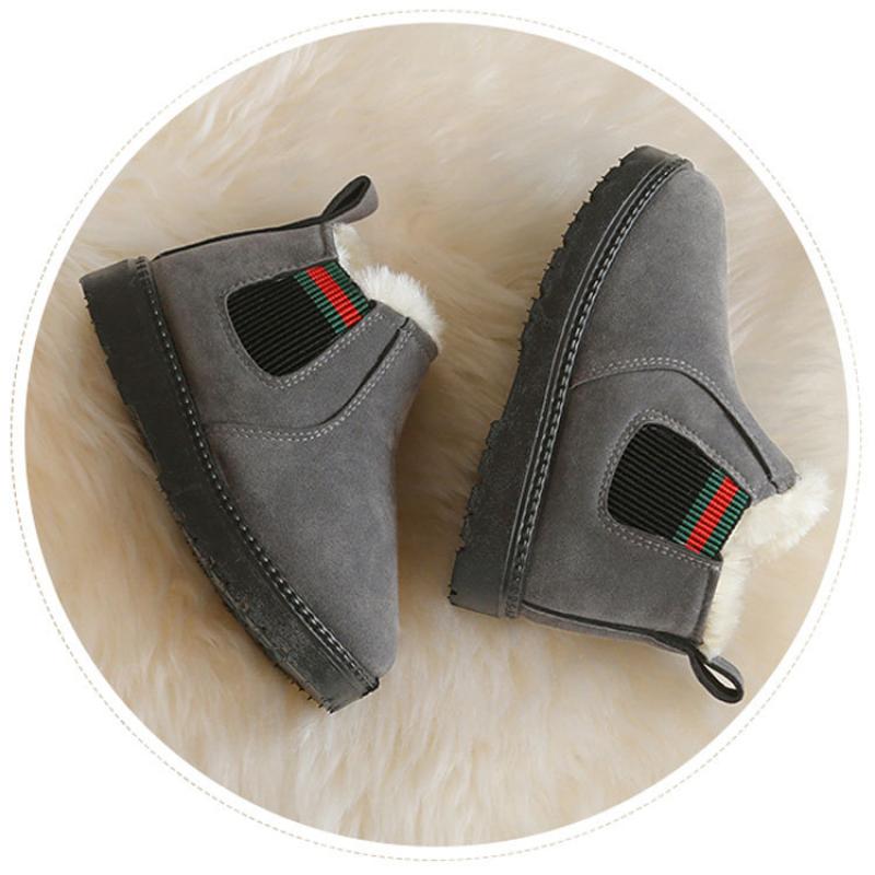 Ботинки «Мартенс» для мальчиков и девочек, утолщенные зимние ботинки на мягкой подошве, нескользящая зимняя хлопковая обувь для детей