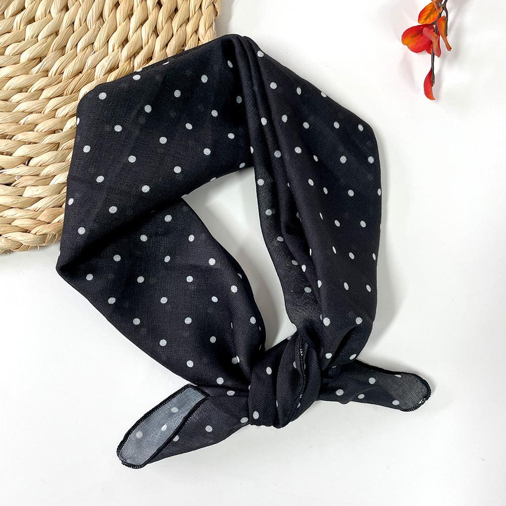 Spring-summer cashew flower square scarf, cotton-linen small square scarf, silk scarf, classic vintage versatile bun neck scarf