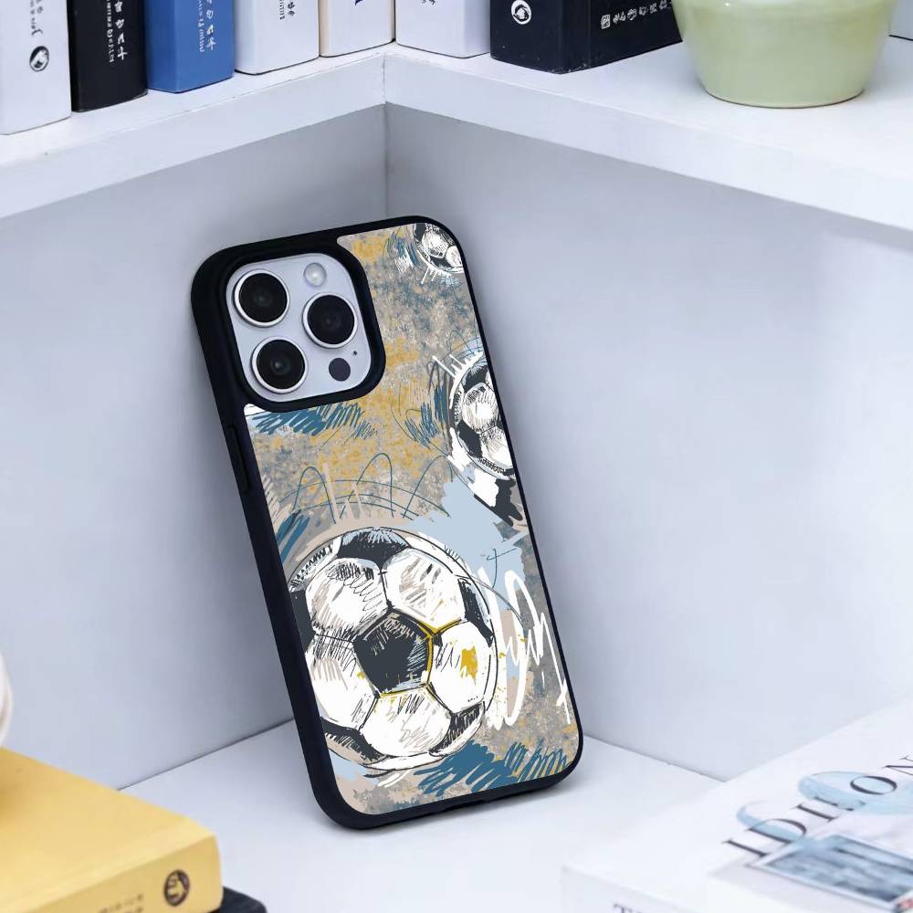 Огненный Футбольный Мяч Чехол Для Телефона Для iPhone 14,16,15,13,17,12,Plus,Pro,Max Магнитный Для Magsafe Матовый Чехол