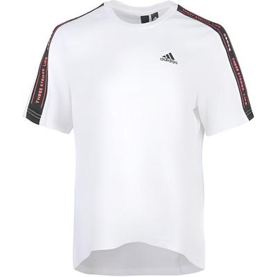 Футболка с логотипом и лентой Ss Tee, удобная футболка с коротким рукавом и круглым вырезом, женские топы белого цвета FJ6885