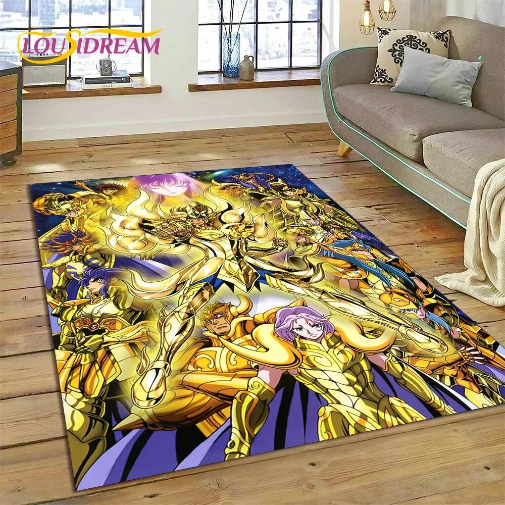 Мультяшный ковер-коврик Saint Seiya 3D Ретро Аниме для Спальни Гостиной Домашнего Дивана, Детская Игра Большой Декор Напольный Коврик