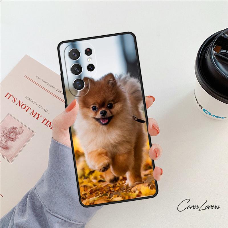 Pomeranian Dog phone case For Samsung Galaxy S24 S25 S23 S22 Ultra Note 10 20 Plus S20 S21 FE Cover