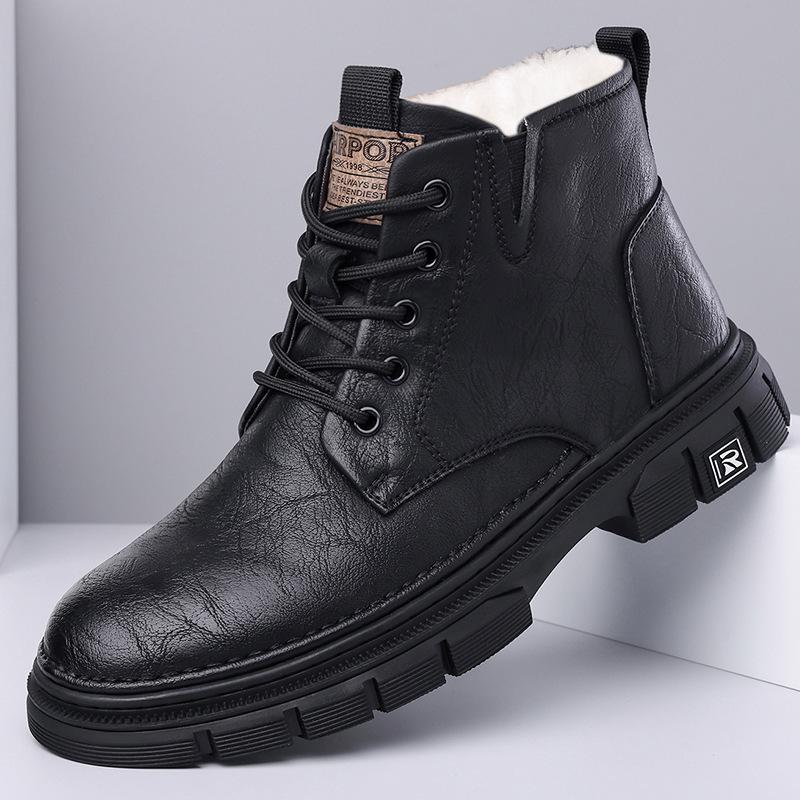 Модные ретро бархатные ботинки на платформе для мужчин, модные ботинки на мягкой подошве, зимние теплые мужские хлопковые ботинки, новые дизайнерские ботильоны из коровьей кожи для мужчин