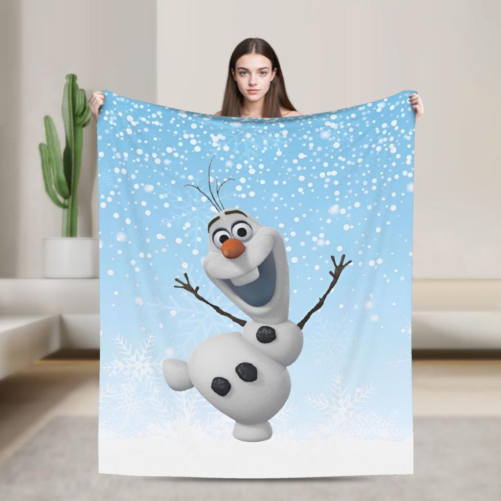 Warm Soft Blanket Travel Office Frozen Olaf Cartoon  Bedding Throws  Flannel Bedspread For Bedroom Aesthetic Sofa Bed Cover