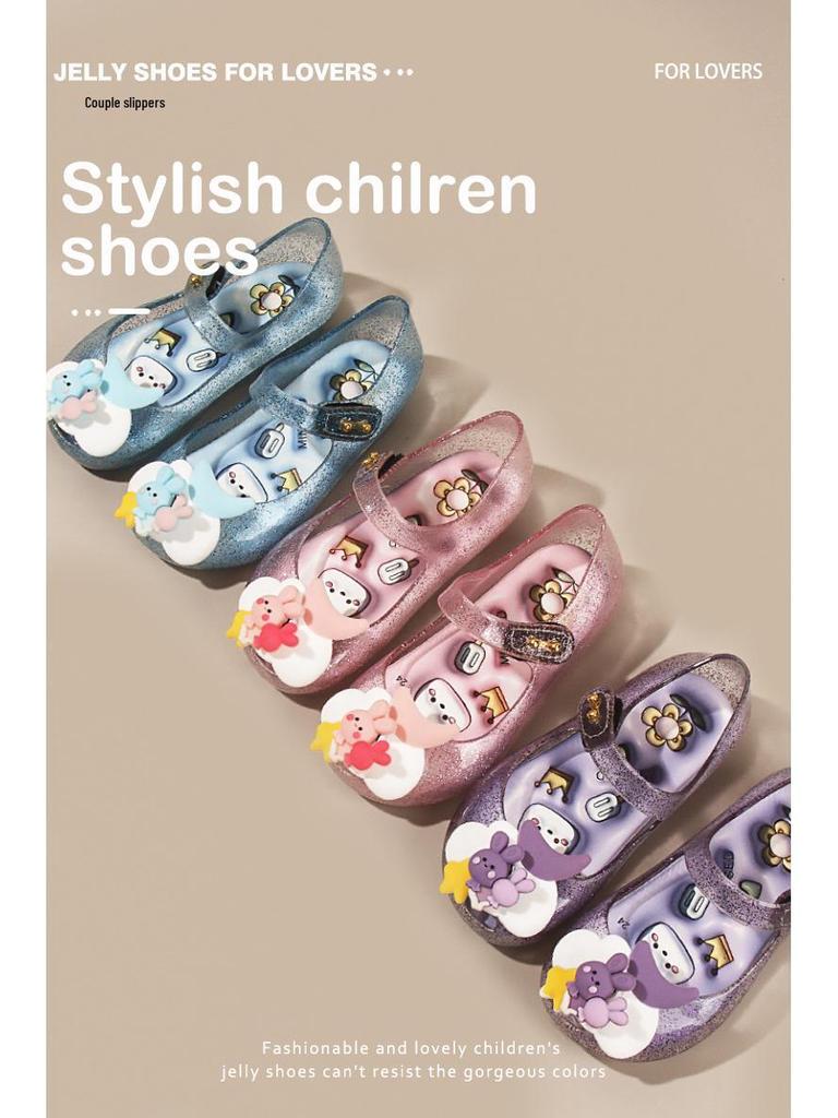 Девочковые хрустальные сандалии-пип-тоу принцессы