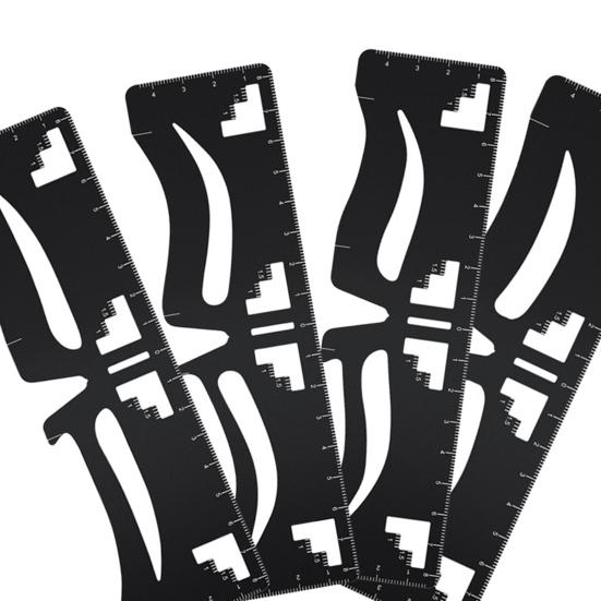 Измерительный инструмент с трехточечным позиционированием, профессиональная измерительная линейка для микроблейдинга из нержавеющей стали, бровей