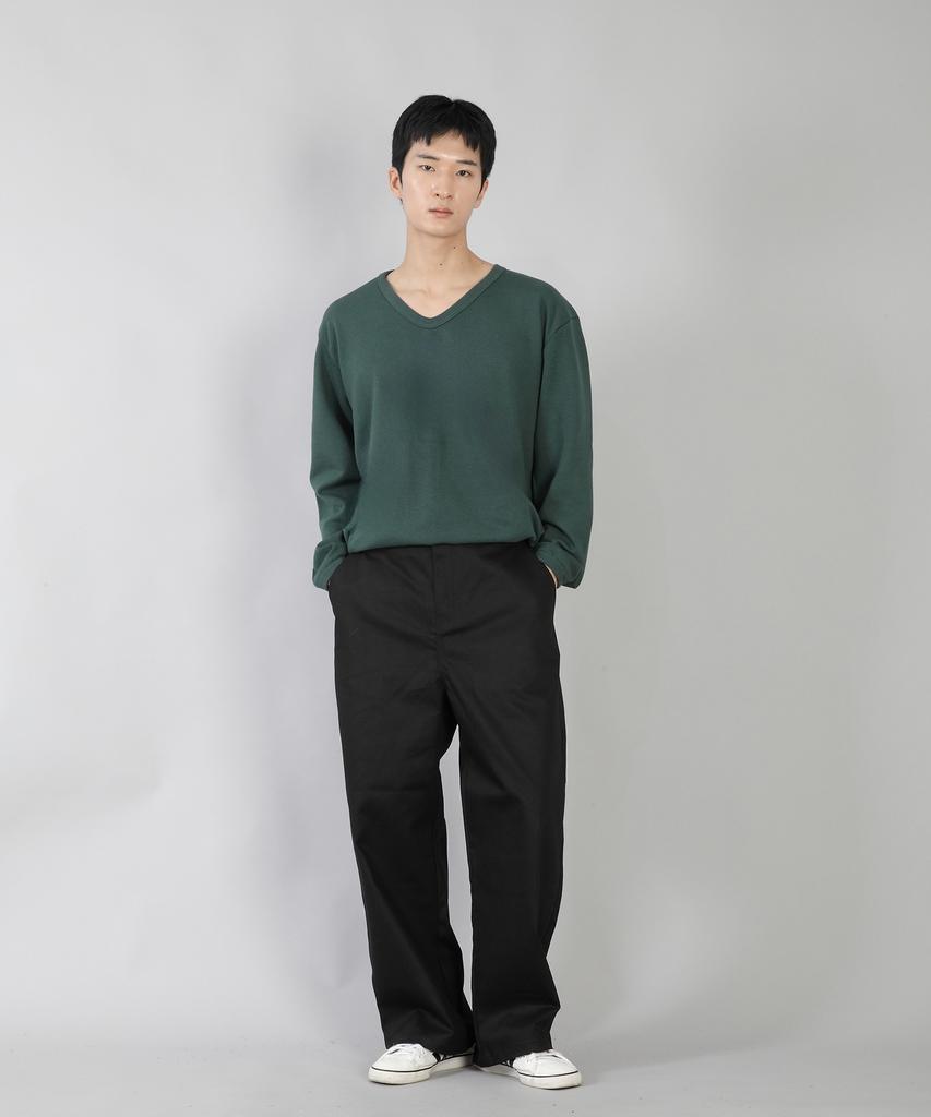 Seinteukeulu Брюки с широкими пуговицами Ex Wide Button Pants Ewb-377 Черный