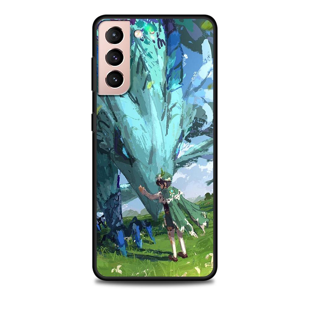 Чехол Genshin Impact Game для Samsung Galaxy S22 Ultra, чехол для телефона S21 S20 FE S10 5G S9 S8 Plus S10e S7 Edge, черный мягкий силиконовый чехол