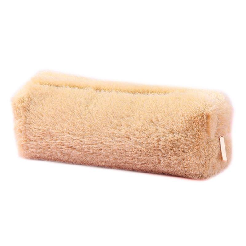 1 шт., однотонный плюшевый пенал, школьные пеналы, сумка, канцелярские принадлежности для девочек, школьные принадлежности, инструменты