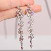 2 Pieces Of Women's Wheat Ear Long Tassel Full Diamond Earrings With A Retro Style, Popular On The Internet-4340