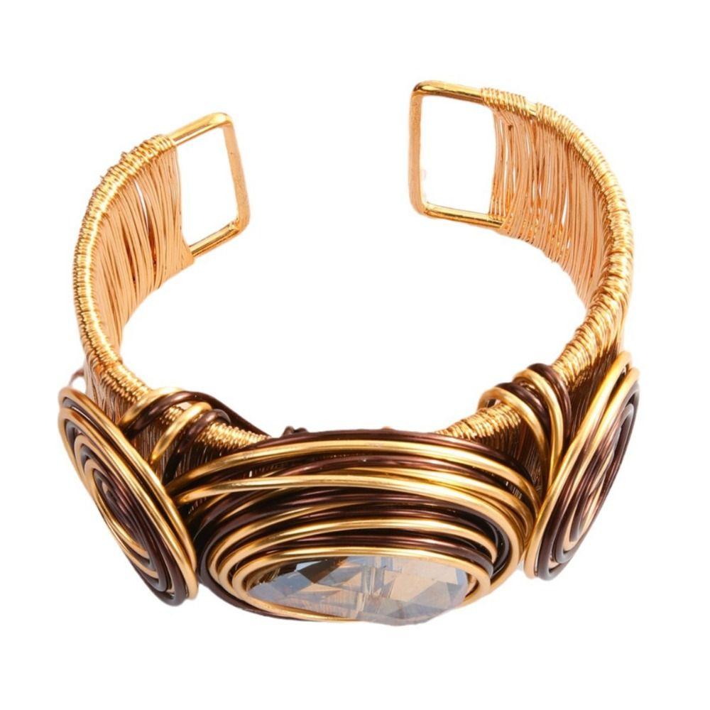 Opening Design Metal Bracelet Handmade Hand Ornament Wire Winding Cuff Bracelet Jewelry Gifts