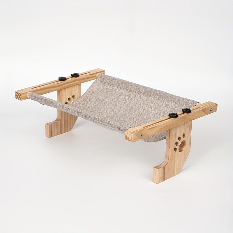 Cat Window Sill, Cat Window Hammock, Suitable for Indoor Cats, Wooden and Metal Frame, Easy to Adjust Window Sill, Bedside