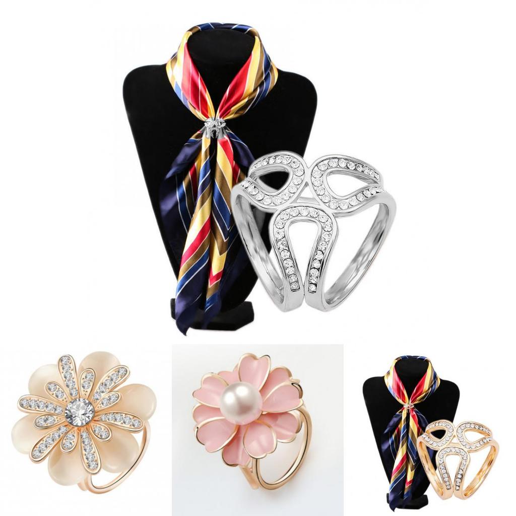 Elegant Alloy Flower Brooch With Rhinestones And Pearls Fashionable Women's Pin