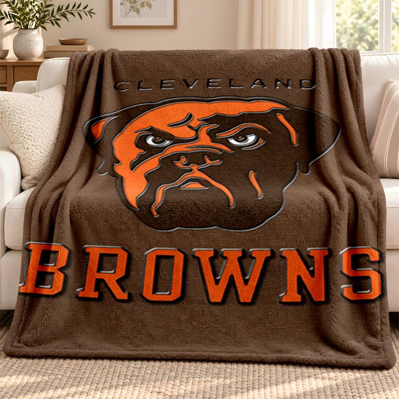 Cleveland Browns blanket Flannel Blanket Soft Cozy Plush Throw for Sofa Bed Lightweight Home Decoration Outdoor camping