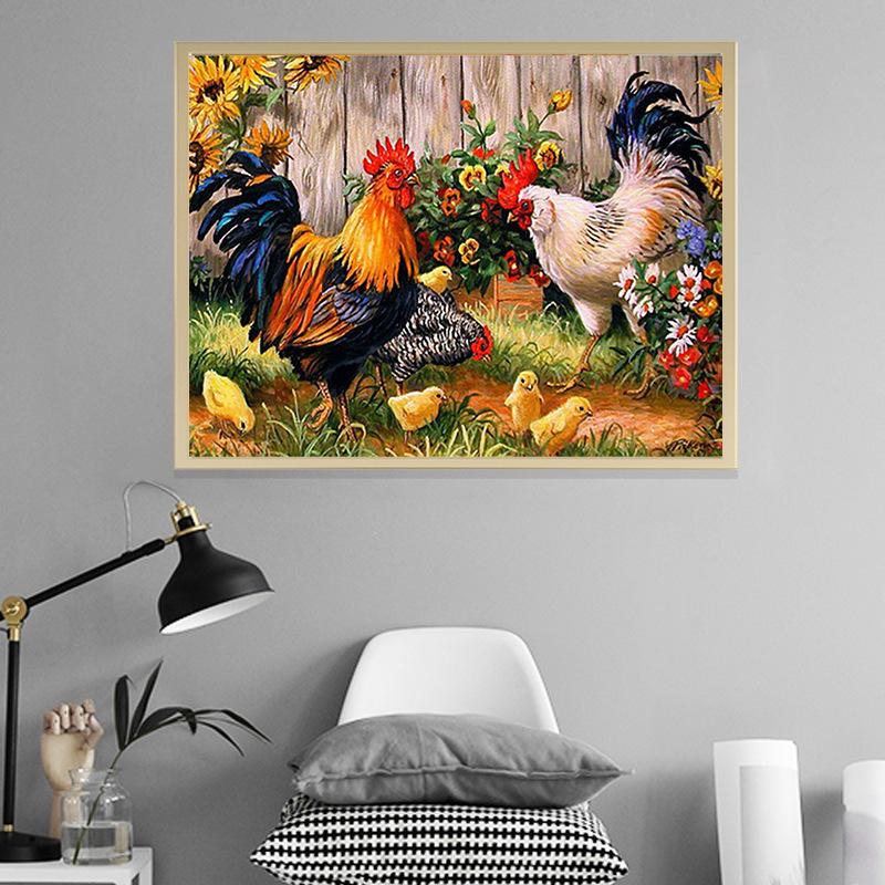Животные на ферме Товары для вышивки крестом Алмазное искусство Ремесло Петух Подол Цыпленок Животные Полный Стразы Вышивка Рукоделие Ручная работа Подарок
