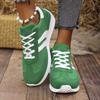 Women'S Classic Fashion Sneakers - Green Casual Sneakers with White Laces, Comfortable Slip-On Shoes for All Seasons, Casual Footwear Geometric