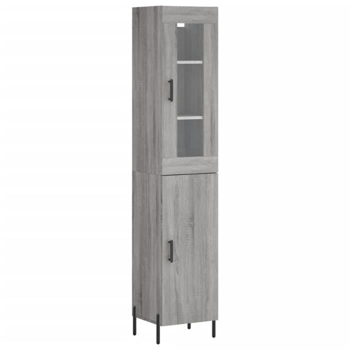 VidaXL Buffet haut Sonoma gris 34,5x34x180 cm Bois d'ingénierie 3199183