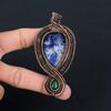Содалит, Зеленый Оникс Кулон Ручной Работы с Медной Оплеткой 3.74 p4D72