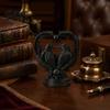 Орнамент Ворон в форме сердца 3D-печать, двойные украшения, Фигурка Черепа и Сердца в темном стиле, Маленькая декоративная фигурка, Готические украшения для дома, стола