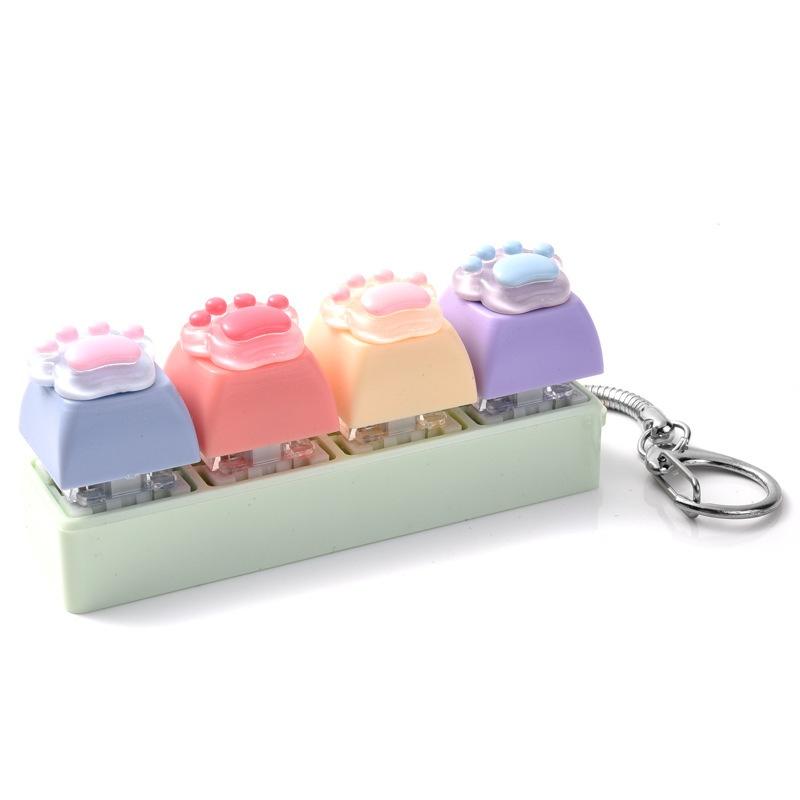 Adorable Cat Paw Stress Relief Keychain Soft Press Sensory Fidget Toy Portable for Office Worker Commute Anxiety Relief