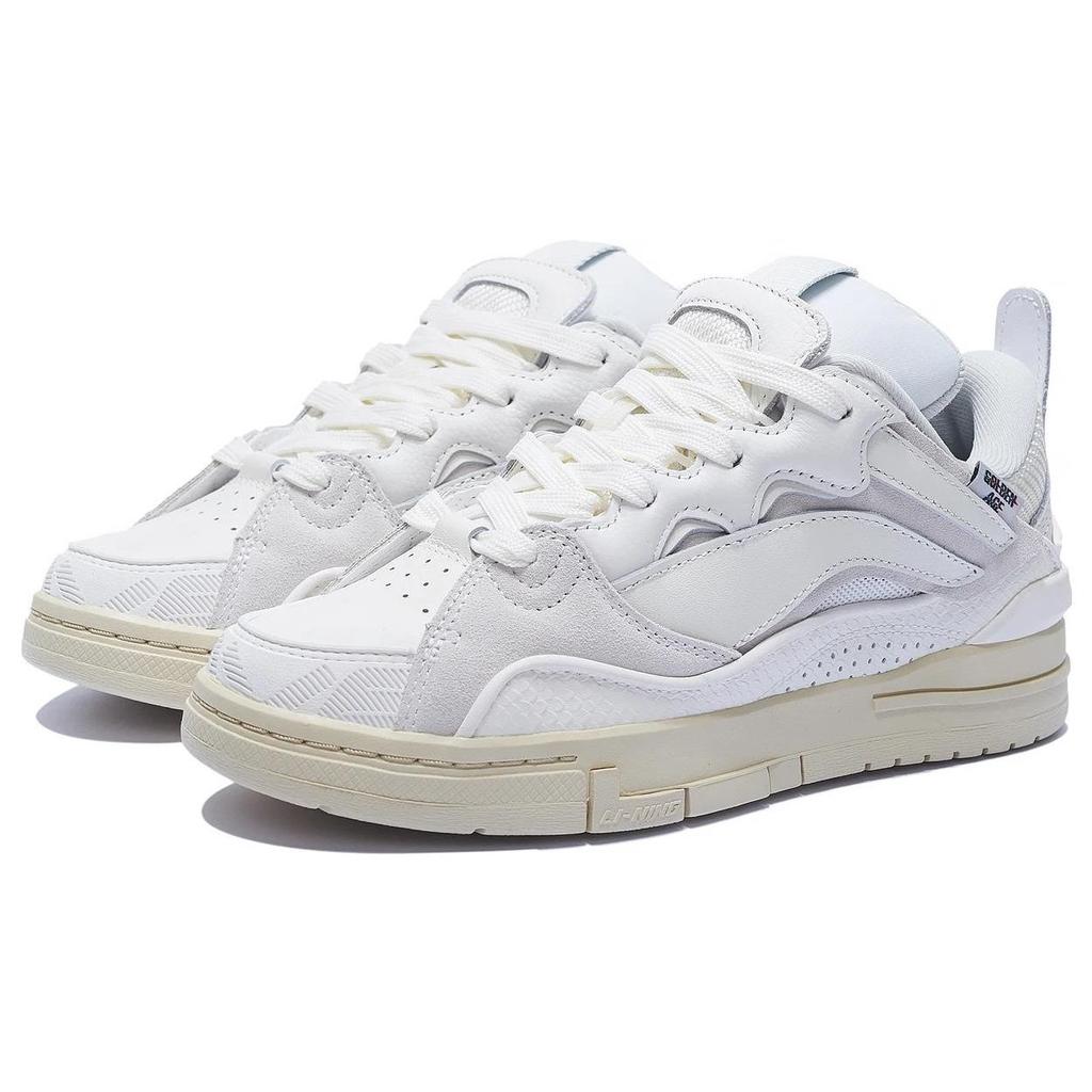 Li Ning We Wo золотистая ткань кожа классические трендовые нескользящие износостойкие низкие кроссовки для скейтбординга женские кроссовки белые AECS074-7