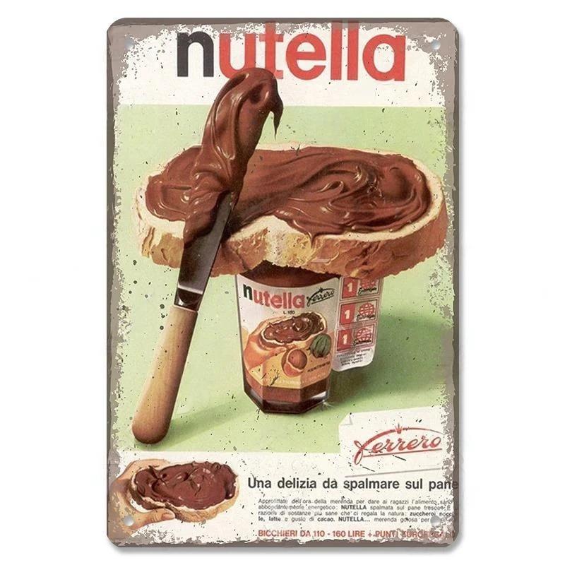 Vintage Candy Chocolate Metal Plates Cream Milk Chocolate Poster Metal Plaque Tin Sign For Kitchen Cafe Dining Room Wall Decor