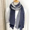 Soft Long Neckerchief Wrinkled Tassel Bufandas Shawls Casual Unisex Striped Scarf