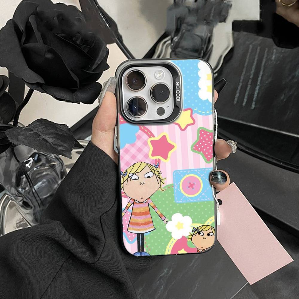Charlie and Lola Cartoon Phone Case For iPhone 17,16,15,14,13,12,Pro MAX Black Matte Shockproof Cover