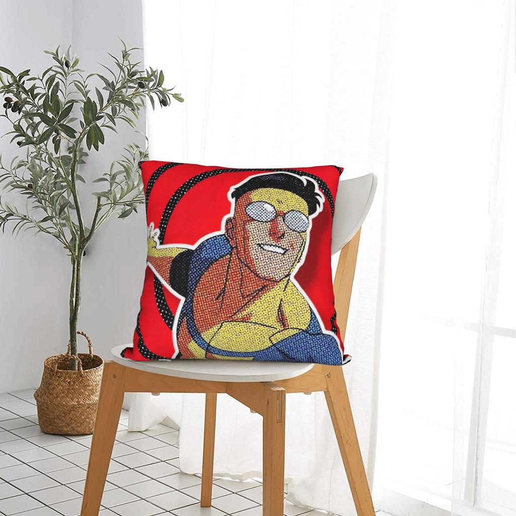 Anime Invincibles Pillow Case Retro Trendy Pillow Cover Comfy Pillowcases For Living Room Sofa