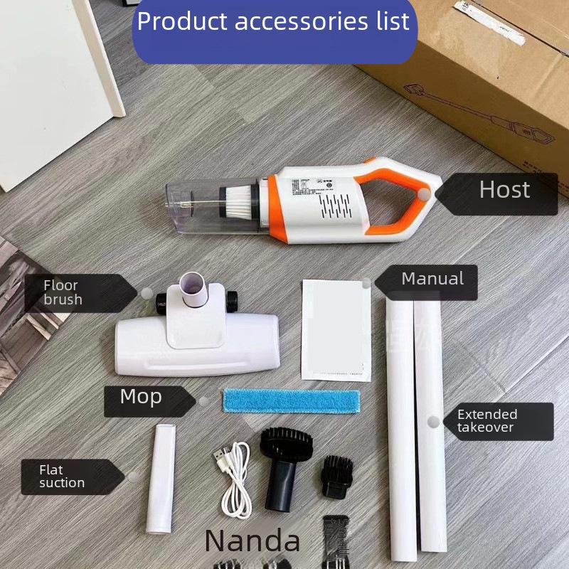 Беспроводной ручной пылесос Eco Bear: Мощное всасывание для дома и автомобиля, влажная/сухая уборка, подметальная машина двойного назначения и швабра.