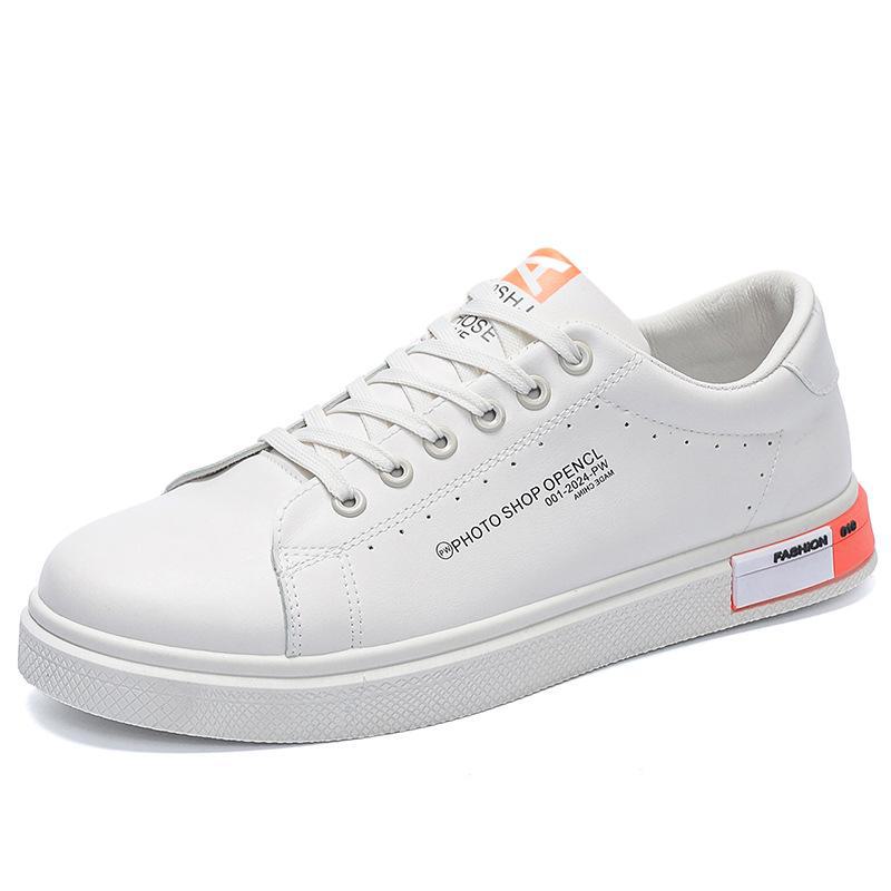 Модные мужские белые весенние кроссовки — универсальные, водонепроницаемые, с мягкой подошвой, в корейском повседневном стиле и стиле скейтбординга.