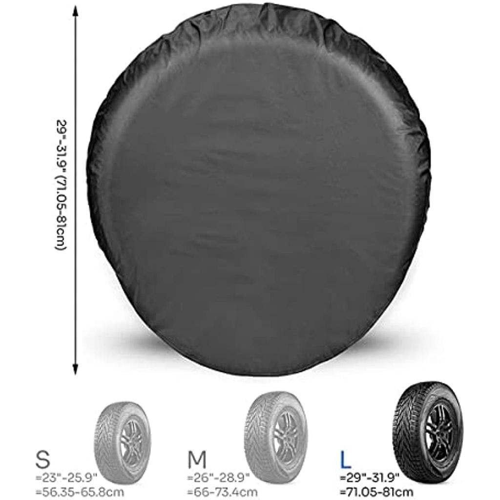 Чехлы для покрышек Land, 4 шт. — прочная защита колес для грузовых автомобилей, внедорожников, прицепов, кемперов, семейных автомобилей RV — универсальные, подходят для шин диаметром 26–32 дюйма, черные (L
