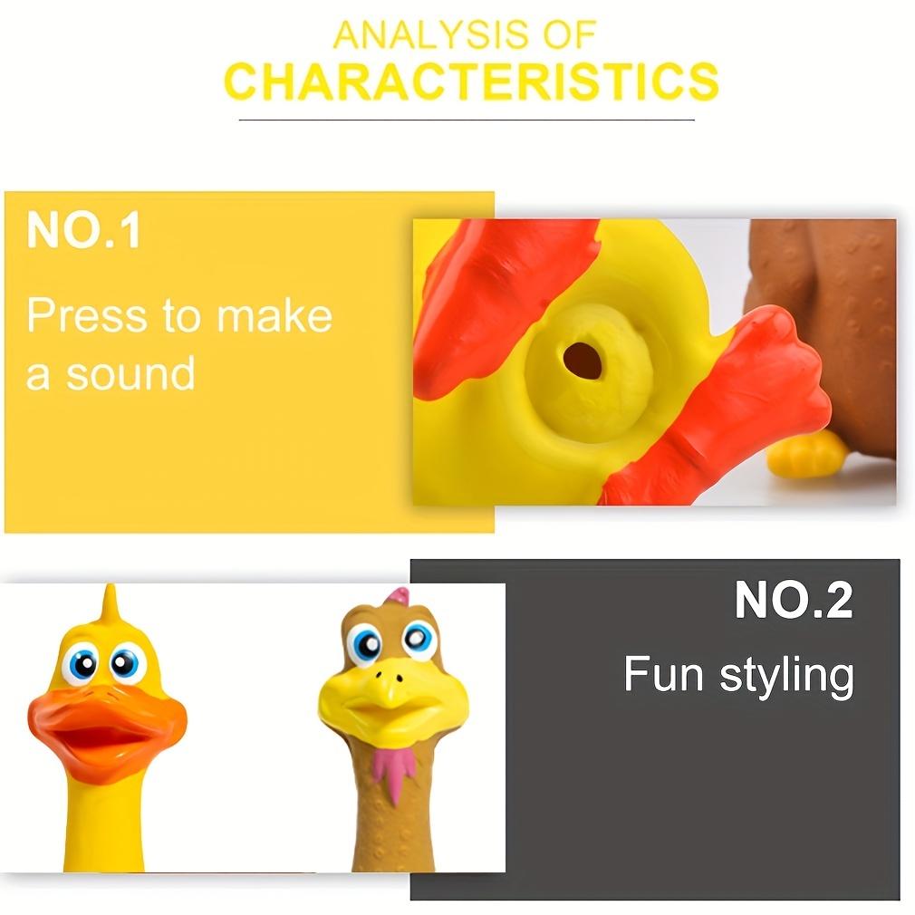 Durable Latex Squeaky Chicken Toy for Dogs with Fun Quacking Sound, Great for Relieving Boredom and Stress