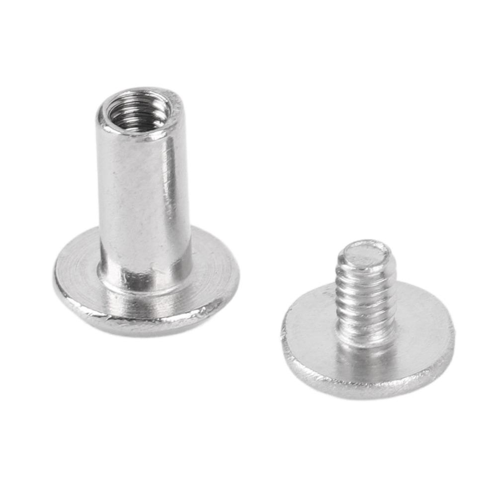 50set Stainless Steel Snap Rivets Silver Color Stud Bolts Binding Screws For Leather Decoration