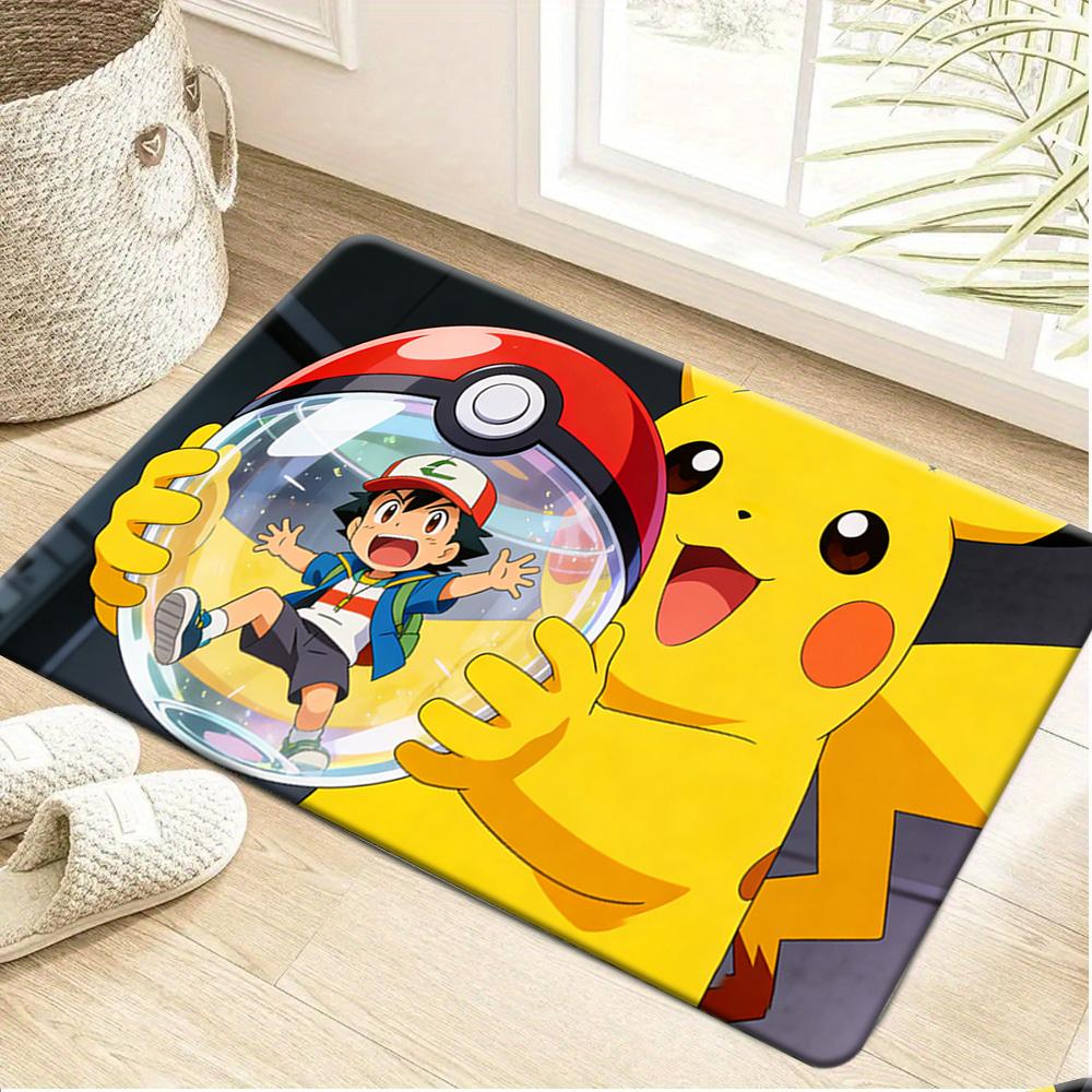 Pokemon Cherry Blossom Picnic Print Doormat Anti-slip Absorbent Floor Mat for Home Entrance Bedroom Living Room Decor