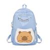 Fabric Capybara Oxford Backpack With Print Pattern And Durable Design Kids For