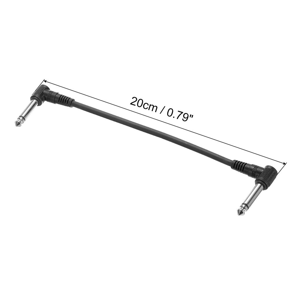 Uxcell Патч-кабель TRS 6 мм Прямоугольный Черный 3 шт.